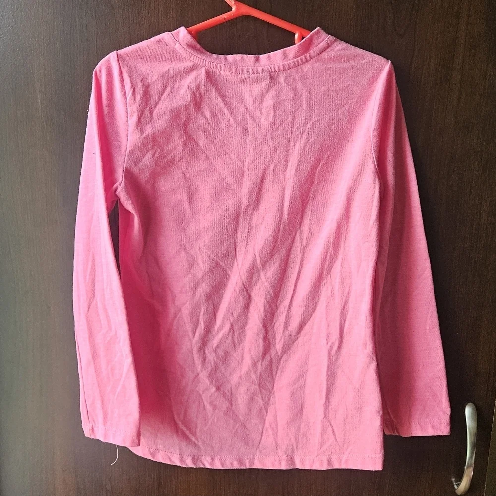 Puma Kids Pink Long Sleeve Tee with Silver Logo